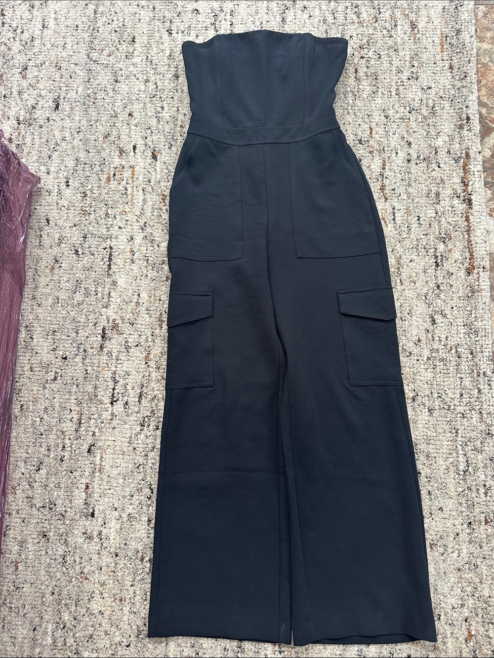 Wilfred Strapless Wide-Leg Cargo Jumpsuit - Black